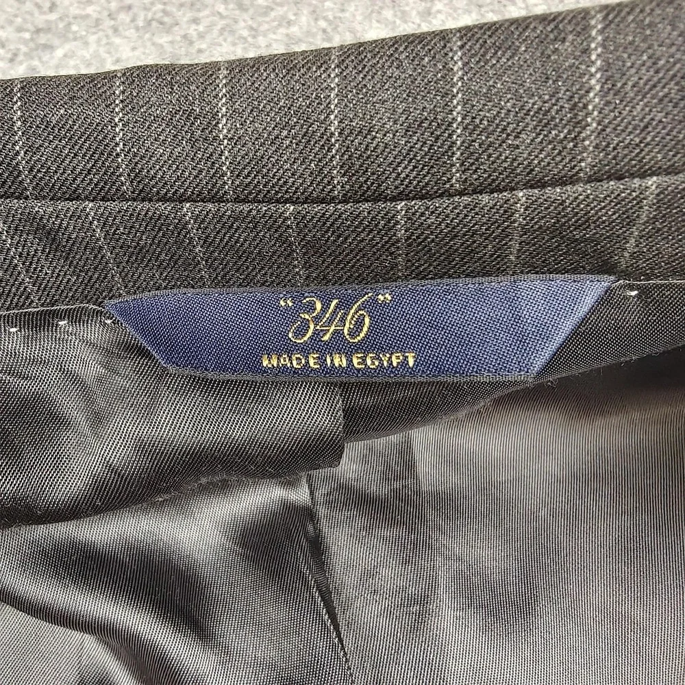 Brooks‎ Brothers Blazer Mens 44L Gray Wool Pinstripe Stretch Sport Coat Jacket